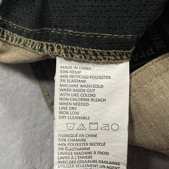 Prana Furrow Shorts Mens 38 Tan Hemp Blend Outdoor Hiking Casual Performance - Picture 4 of 9